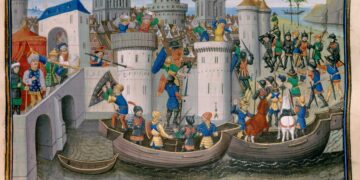 La conquête de Constantinople en 1204. Miniature du XVe siècle.