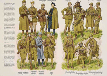 Tableau d'uniformes français distribué aux soldats allemands